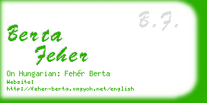 berta feher business card